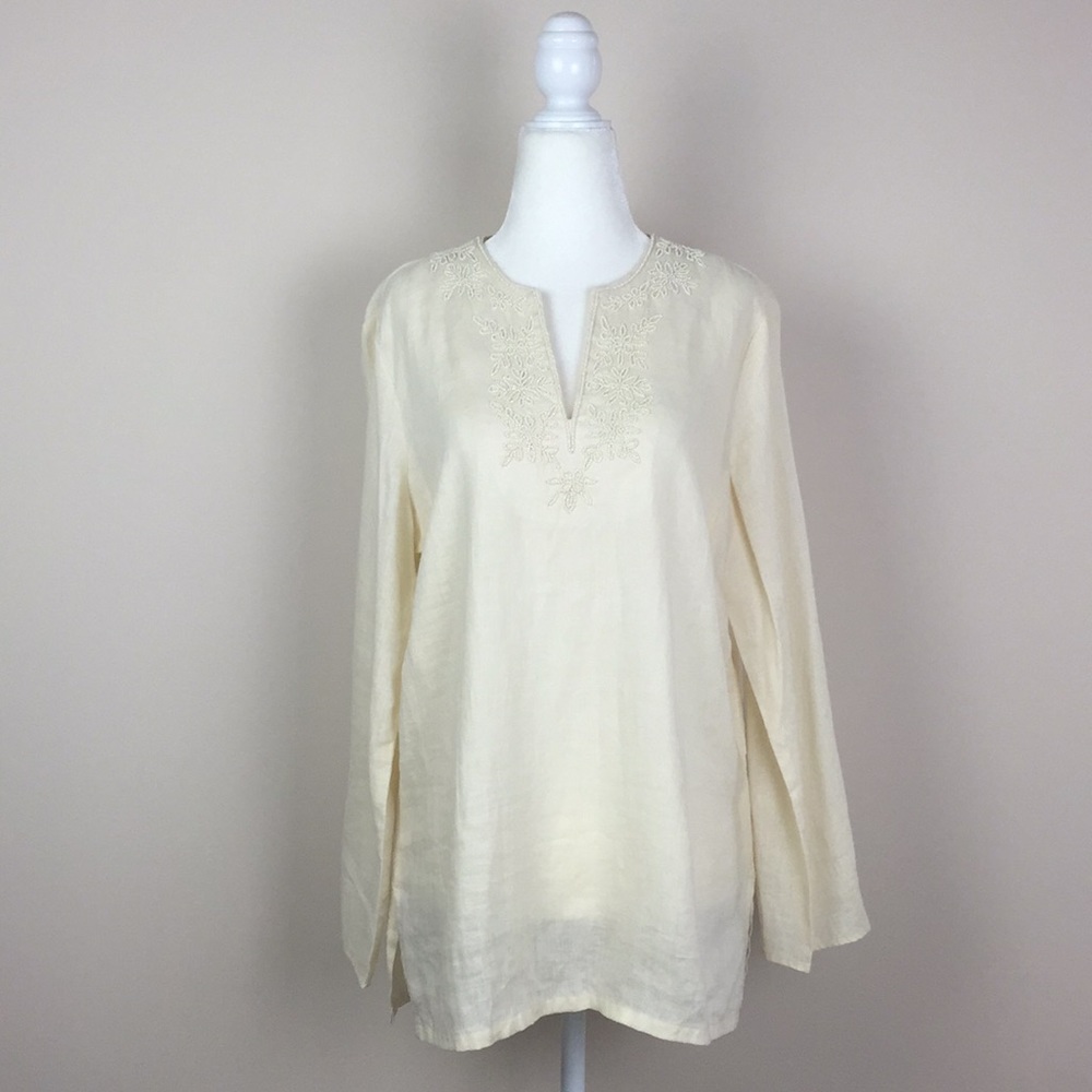 Lands' End - Seed Bead Linen Tunic